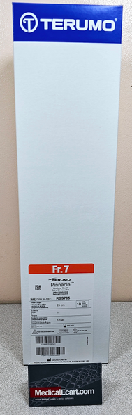 Terumo RSS705 Pinnacle Sheath 7Fr x 25cm 7Fr ID diameter, 2.5cm dilator protruding length. for Peripheral Applications No mini guidewire (Box of 10)