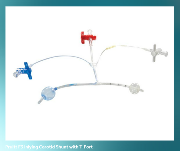 LeMaitre 2012-12 Pruitt F3® Carotid Shunts, Inlying Carotid Shunt with T-Port, Diameter 9 Fr X 15 cm Length. Box of 01