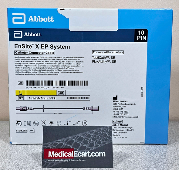 Abbott A-ENS-MAGEXT-CBL EnSite™ X EP System, Catheter Conector Cable, 10 Pin, 213 cm Length, For use with catheters TactiCath SE, FlexAbily SE, Box of 01
