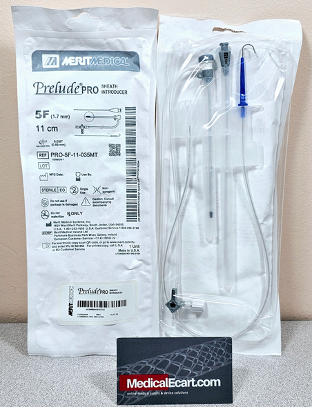 PRO-5F-11-035MT Prelude® Marker Tip Sheath Introducer, 5 Fr X 11cm  with Guide wire 0.035" X 50 cm, Marker Tip, Sterile Box of 05
