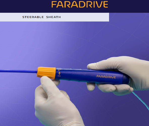 Boston Scientific M004PF21M402 FARADRIVE 21M402 Steerable Sheath, 13Fr, Unidirectional, 35 mm reach, 74 cm Usable length, 91 cm Sheath overall length, Radiopaque Distal End, sterile and single-use. Box of 01