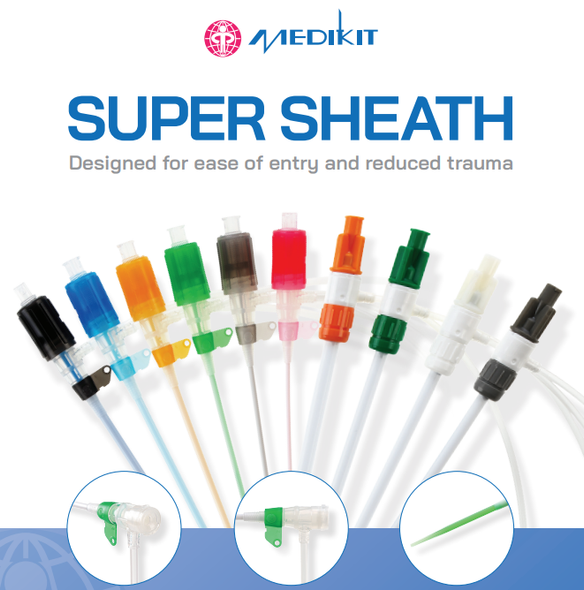 Asahi H7493908614B1, Super Sheath™ Standard Introducer Sheath, Guidewire Included, 6 Fr X 11cm Length, Guidewire 0.035", Box of 10