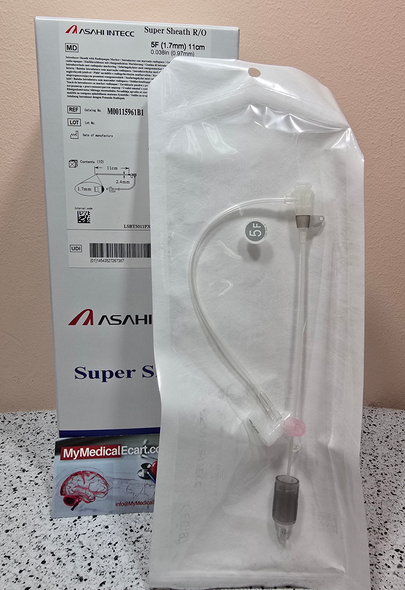 Asahi Medikit M00115961B1, Super Sheath™ Radiopaque Marker Sheath (RO), Introducer Sheath, Guidewire Not Included, 5 Fr X 11 cm Length, Max Guidewire Size 0.038", Box of 10