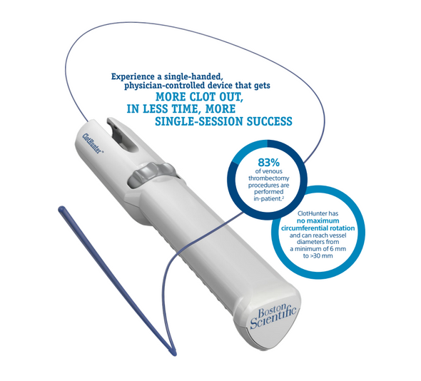 oston Scientific 114690-001 AngioJet™ ZelanteDVT™ paired with ClotHunter™ Catheter Enhancement , 8 F, 6.0 mm , 0.035”, Box of 01