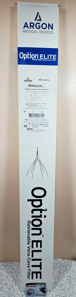 Argon 352506070E Option™ ELITE Inferior Vena Cava Filter System, Femoral or Jugular Access, 5 Fr ID X 70 cm, up to 30 mm Cava Diameter, Box of 01 kit
