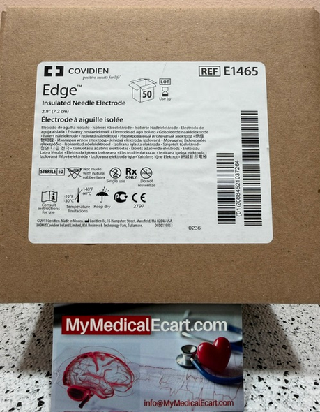 E1465 Valleylab EDGE™ PTFE Insulated Coated Needle Electrode, 7.21cm (2.84 in.), For All Valleylab Pencils, 50/cs