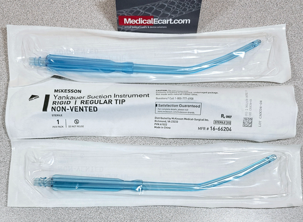 McKesson 16-66204 Yankauer Suction Tube Handle, Rigid with Regular Tip Non-vented, Box of 50