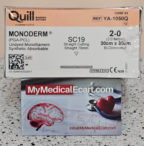 Quill™ Barbed Suture YA-1050Q Monoderm (PGA-PCL) Suture, Straight Cutting, Bi-Directional