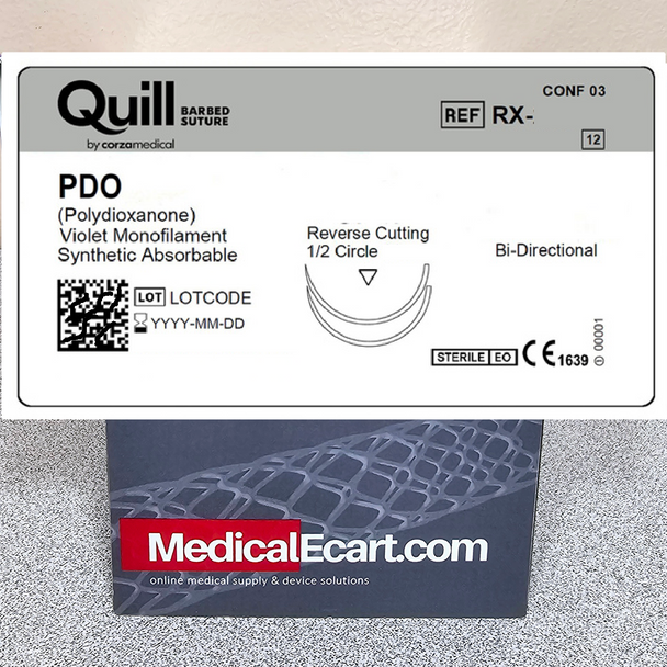 Quill™ Barbed Suture RX-1066Q PDO (Polydioxanone) Suture, Reverse Cutting, Bi-Directional