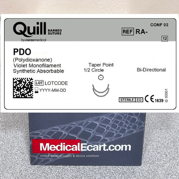 Quill™ Barbed Suture RA-2067Q PDO (Polydioxanone) Suture, Taper Point, Bi-Directional