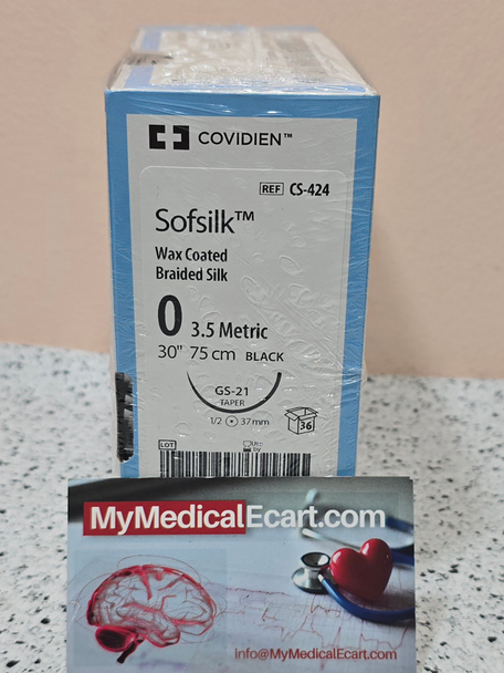 Covidien CS-424 Sofsilk™ Silk Suture, Taperpoint, Box of 36