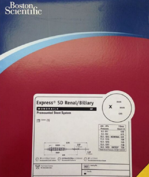 Boston Scientific, H74937912419150 Express™ 37912-41915 Express™ SD Renal Monorail™ Premounted Stent System, 4mm x 19mm x 150cm, 5Fr Sheath Compatibility, Box of 01