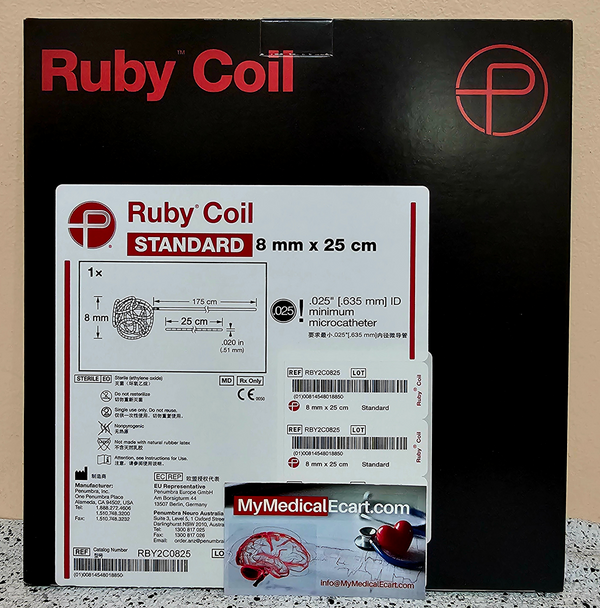 Penumbra RBY2C0825 Ruby® Coil STANDARD 8mm x 25cm. Box of 01