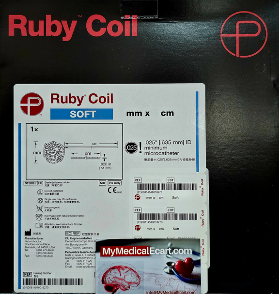 Penumbra RBY4C0835  Ruby® Coil SOFT 8mm x 35cm. Box of 01