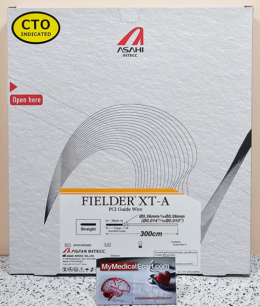 Asahi APW14R309S Fielder XT-A PTI Guidewire 0.014" X 300 cm Length, Straight Tip, Box of 5