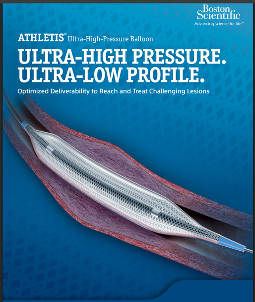 Boston Scientific H74939347040650 Athletis™ Ultra-High-Pressure Balloon, 6Fr, Balloon 4.0 mm X 60 mm, Shaft Length 50 cm, Pack of 01