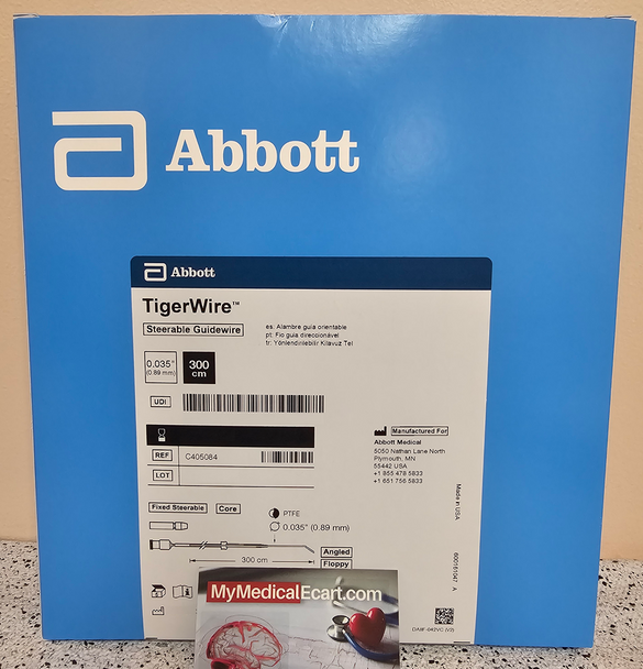 Abbott C405084 TigerWire™ Guide Wire .035  7.0 cm x 300 cm, Floppy, Angled, Box of 05