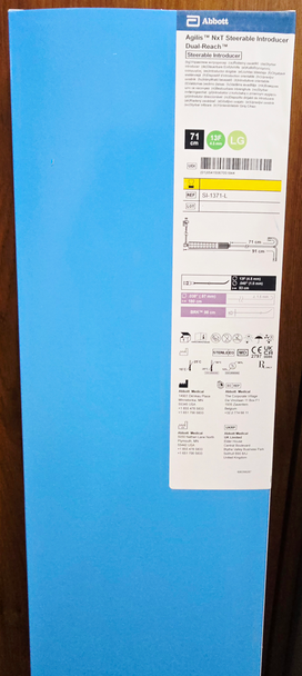 Abbott SI-1371-L Agilis™ NxT Steerable Introducer, 13Fr, Sheath size 71cm, Large curl, dual-reach, bi-directional, Box of 01