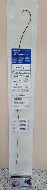 Terumo RF*XB4510GA Glidecath Hydrophilic Coated Catheter, CG501, 5Fr, 65 cm x 0.038", Tip Shape Cobra 1 (C1), Box of 05
