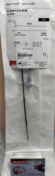 COOK G07465 Flexor ® Check-Flo ® KCFW-9.0-38-30-RB, Introducer Set, With Small Check-Flo® Valve, 9Fr., 0.038"x 30cm. Pack of 01