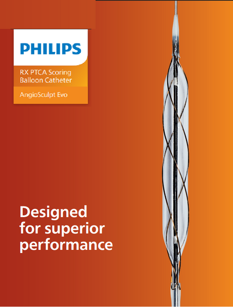 Philips 2200-2506-B AngioSculpt Evo RX PTA scoring Balloon Catheter 2.5 mm X 6 mm X 139 cm, with hydrophilic coating, Box of 01