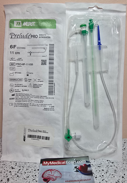 PRO-6F-11-035 Prelude PRO™ Sheath Introducers, 6 Fr X 11cm  with Guide wire 0.035" X 50 cm, Box of 05