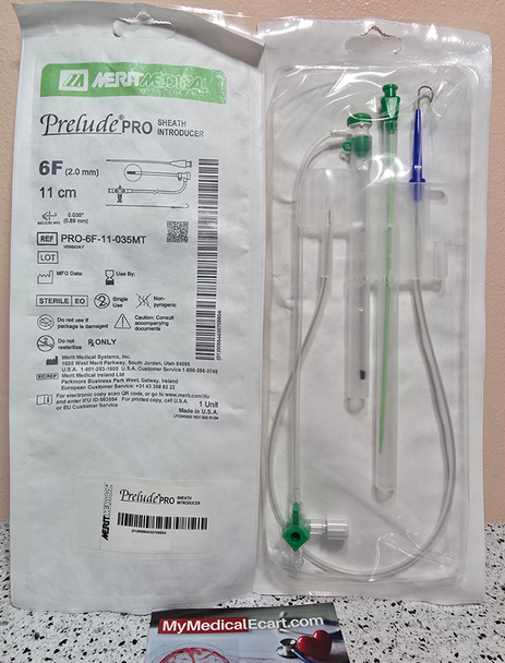 PRO-6F-11-035MT Prelude® Marker Tip Sheath Introducer, 6 Fr X 11cm with Guide wire 0.035" X 50 cm, Marker Tip, Sterile Box of 05