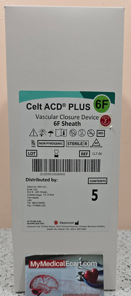 Vasorum CLT-06 Celt ACD® Vascular Closure Device, 6Fr Sheath Size, Pack of 05