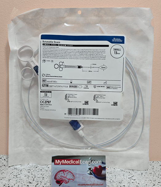 Boston Scientific M00561821 Rotatable Snare, Single-Use Polypectomy Snare, Small Oval – Medium Stiff, Loop Width 13mm. Box of 10