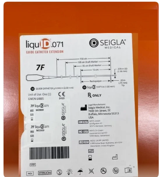 Nipro M2000 LiquID Guide Catheter Extension, LiquID 071, ID 0.071 inches (1.80mm), 7Fr x 150 cm Working Lenght. Box of 01