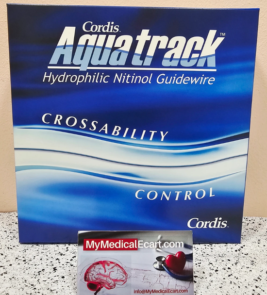 Cordis C3518RSA  AQUATRACK® Hydrophilic Angled Tip Nitinol Vascular Guidewire, Regular, 0.035", 180cm, Box of  05