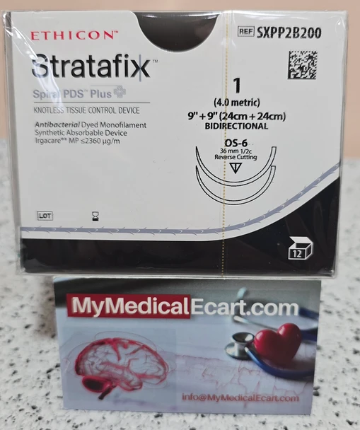 Ethicon SXPP2B200 STRATAFIX™ Spiral PDS Plus Suture, BiDirectional Violet, Reverse Cutting, Box of 12