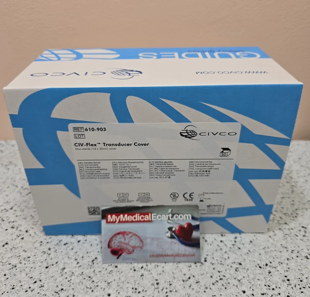 CIVCO 610-903 CIV-Flex™ General Purpose Ultrasound Probe Covers, Flat Folded, Non-Sterile 14 x 30cm (5.5" x 12") cover. Box of 50