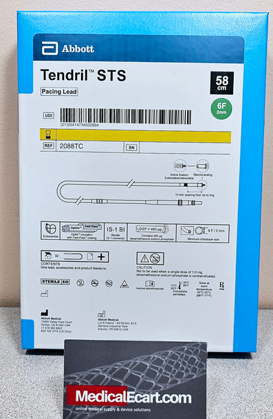 2088TC-58 St. Jude Medical Tendril STS Active-fixation Bipolar Steroid-eluting Endocardial Pacing lead, 58 cm 2088TC/58 Tendril STS, Pacemaker Lead, 58cm (MRI)