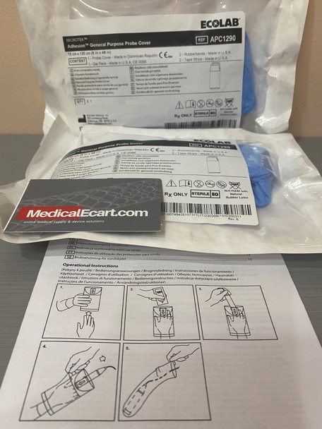 Ecolab APC1290 Adhesion™ General Purpose Probe Cover with Gel, Size 15 x 120 cm. Case of 20