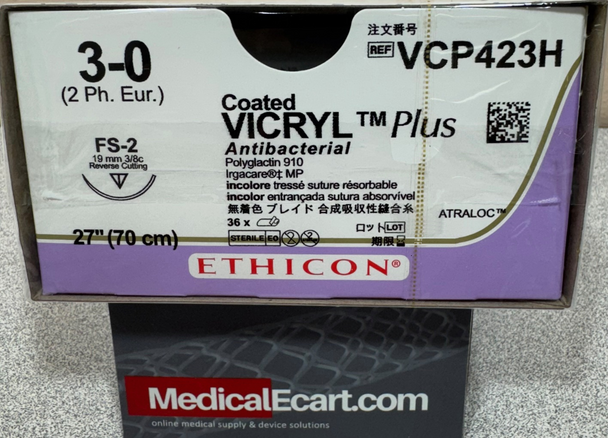 Ethicon VCP423H COATED VICRYL® Plus Antibacterial (polyglactin 910) Suture