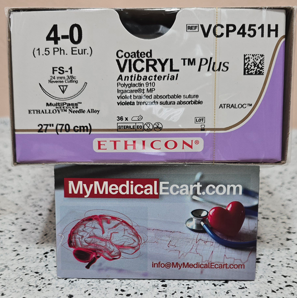 Ethicon VCP451H COATED VICRYL® Plus Antibacterial (polyglactin 910) Suture