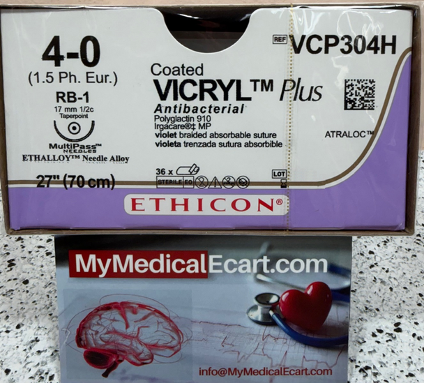 Ethicon VCP304H COATED VICRYL® Plus Antibacterial (polyglactin 910) Suture