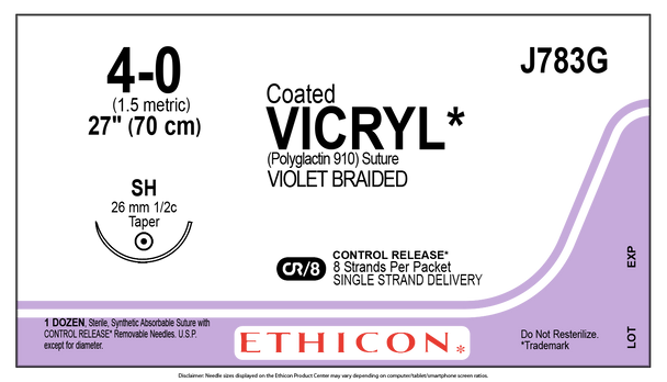Ethicon J783G COATED VICRYL® (polyglactin 910) Suture
