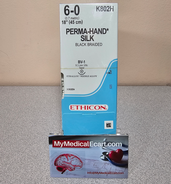 Ethicon K802H PERMA-HAND Silk Suture, Taper Point