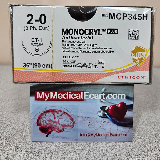 Ethicon MCP345H MONOCRYL® Plus Antibacterial (poliglecaprone 25) Suture