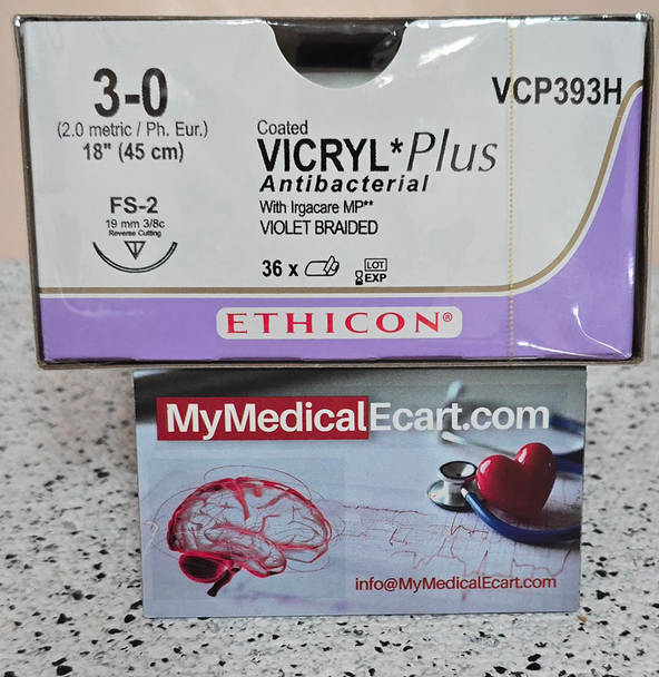 Ethicon VCP393H COATED VICRYL® Plus Antibacterial (polyglactin 910) Suture