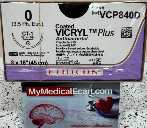 Ethicon VCP840D COATED VICRYL® Plus Antibacterial (polyglactin 910) Suture