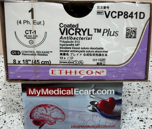 Ethicon VCP841D COATED VICRYL® Plus Antibacterial (polyglactin 910) Suture
