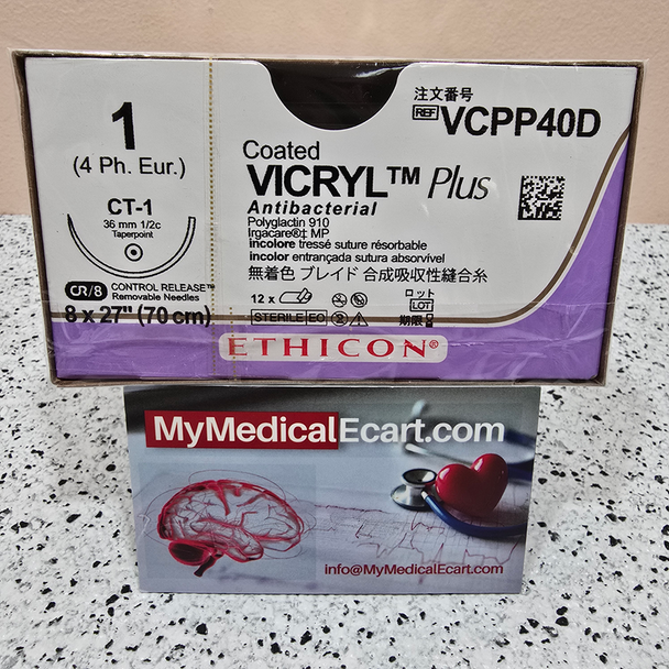 Ethicon VCPP40D COATED VICRYL® Plus Antibacterial (polyglactin 910) Suture
