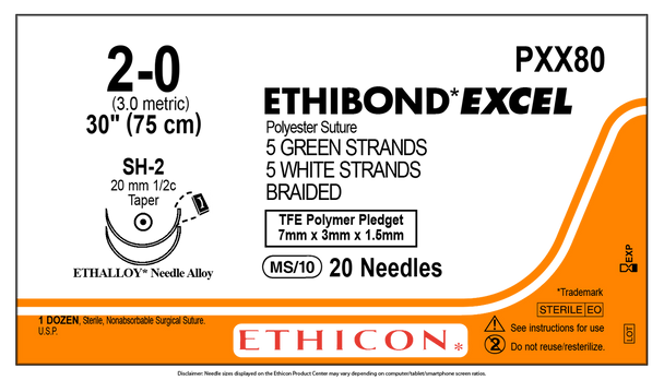 ETHICON PXX80N ETHIBOND EXCEL® Polyester Suture