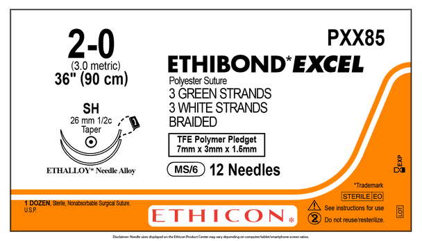 ETHICON PXX85N ETHIBOND EXCEL® Polyester Suture