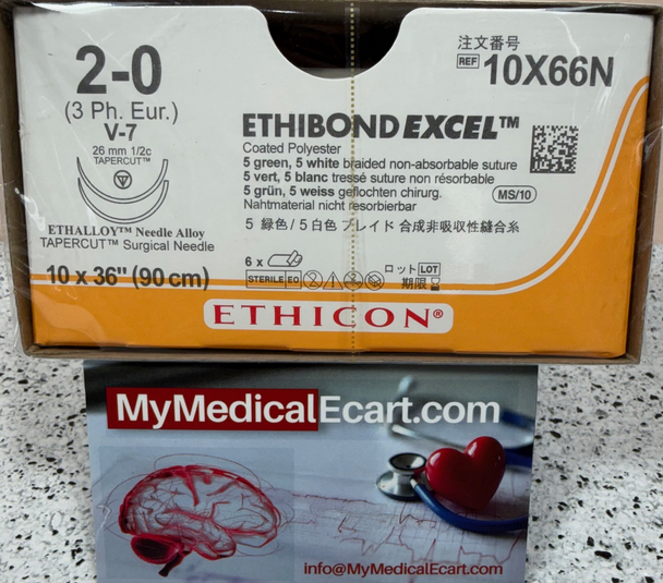 Ethicon 10X66N  ETHIBOND EXCEL Suture, TAPERCUT, Box of 06