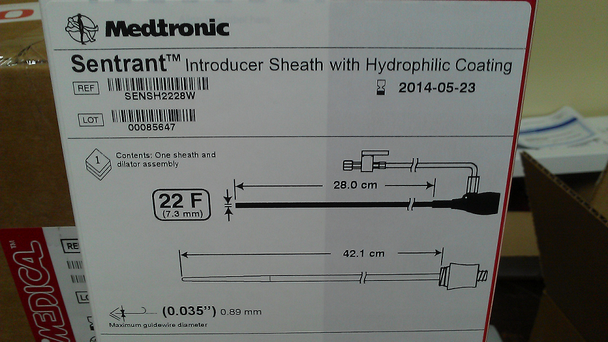 SENSH2228W Sentrant Introducer Sheath with hydrophilic