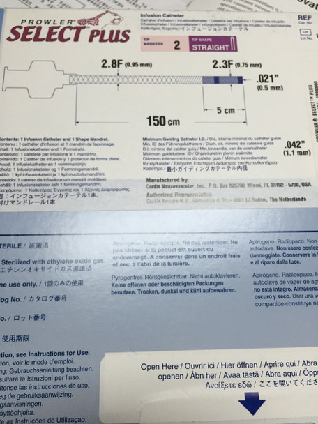 606-S255x, Prowler, Select, Plus, Microcatheter 606S255x PROWLER SELECT PLUS 150/5CM PROWLER SELECT PLUS 150/5CM